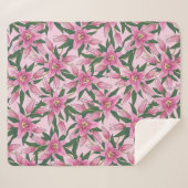 Blühende Lilien in Pastellrosa Sherpadecke (Vorderseite (Horizontal))