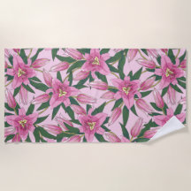 Blühende Lilien in Pastellrosa