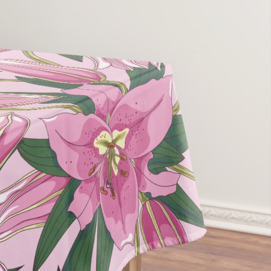 Blühende Lilien in Pastellrosa Tischdecke (Beispiel)