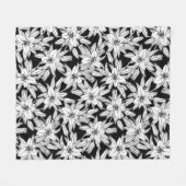 Blühende Lilien in Schwarz und Weiß Fleecedecke (Vorderseite (Horizontal))