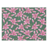 Blühende Lilien in tiefem Grün Tischdecke (Vorderseite (Horizontal))