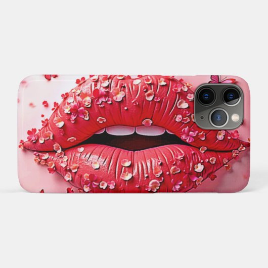 Blühende Lippen: Floraler Schmetterlingskuss Case-Mate iPhone Hülle (Rückseite (Horizontal))