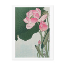 Blühende Lotus-Vintage-Illustration von Ohara Koso