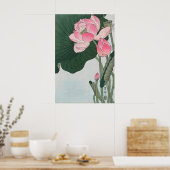 Blühende Lotusblumen Japanischer Kunstdruck Poster (Küche)