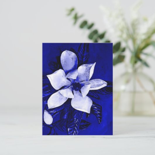 blühende Magnolia Postkarte (Stehend Vorderseite)