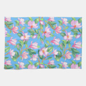 Blühende Magnolie am Himmel blau Geschirrtuch (Horizontal)