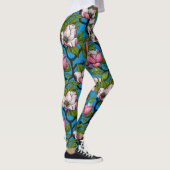 Blühende Magnolie auf blau Leggings (Rechts)
