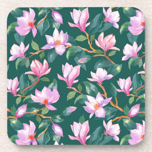 blühende Magnolie Getränkeuntersetzer (Vorderseite)