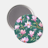 blühende Magnolie Magnet (Vorderseite/Rückseite)