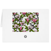 Blühende Magnolie und Titmausvogel (Rückseite Horizontal)