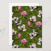 Blühende Magnolie und Titmausvogel 2 (Vorne/Hinten)