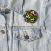 Blühende Magnolie und Titmausvogel 2 Button (Beispiel)