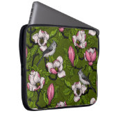 Blühende Magnolie und Titmausvogel 2 Laptopschutzhülle (Vorne Rechts)
