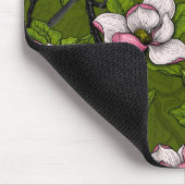 Blühende Magnolie und Titmausvogel 2 Mousepad (Ecke)