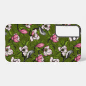 Blühende Magnolie und Titmausvogel 2 Samsung Galaxy Hülle (Rückseite (Horizontal))