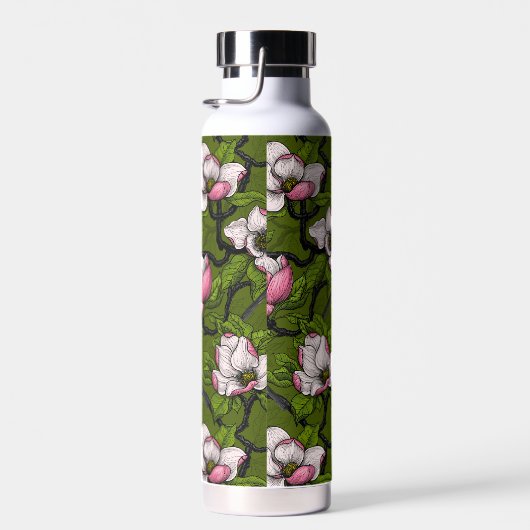 Blühende Magnolie und Titmausvogel 2 Trinkflasche (Rechts)