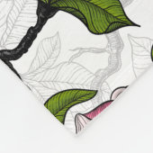 Blühende Magnolie und Titmausvogel Fleecedecke (Ecke)