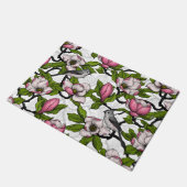 Blühende Magnolie und Titmausvogel Fußmatte (Schrägansicht)