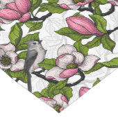 Blühende Magnolie und Titmausvogel Kurzer Tischläufer (Ecke)