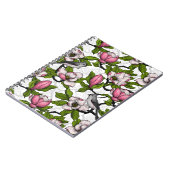 Blühende Magnolie und Titmausvogel Notizblock (Linke Seite)