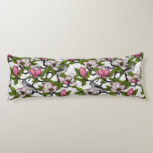 Blühende Magnolie und Titmausvogel Seitenschläferkissen (Rückseite)