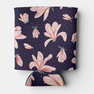 Blühende Magnolien, handgezeichnet Vintages Muster Dosenkühler