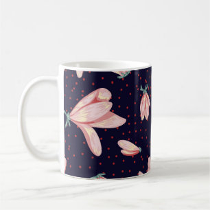 Blühende Magnolien, handgezeichnet Vintages Muster Kaffeetasse