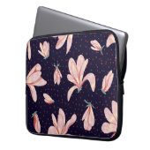 Blühende Magnolien, handgezeichnet Vintages Muster Laptopschutzhülle (Vorderseite Links)