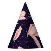 Blühende Magnolien, handgezeichnet Vintages Muster Partyhütchen (Rückseite)