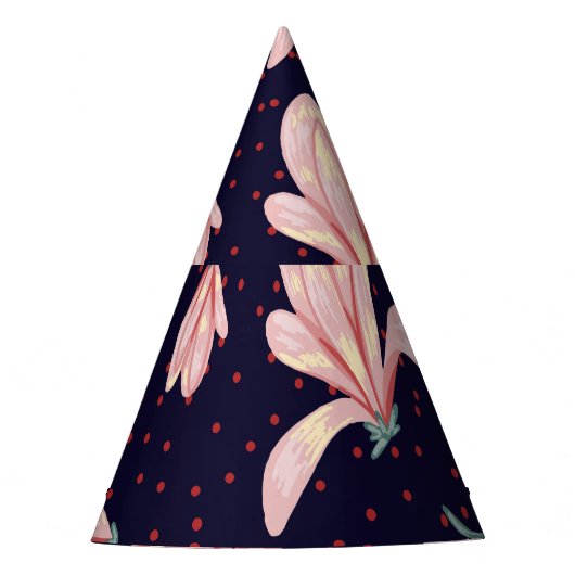 Blühende Magnolien, handgezeichnet Vintages Muster Partyhütchen (Vorderseite)