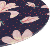 Blühende Magnolien, handgezeichnet Vintages Muster Schneidebrett (Ecke)