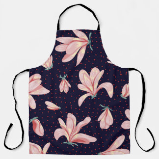 Blühende Magnolien, handgezeichnet Vintages Muster Schürze