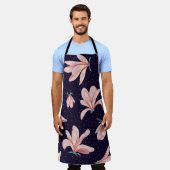 Blühende Magnolien, handgezeichnet Vintages Muster Schürze (Getragen)