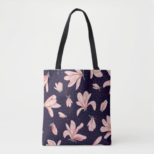 Blühende Magnolien, handgezeichnet Vintages Muster Tasche (Vorderseite)