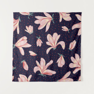 Blühende Magnolien, handgezeichnet Vintages Muster Wandteppich