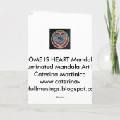 Blühende Mandala Feiertagskarte (Rückseite)