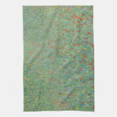 Blühende Mohnblumen - Gustav Klimt Geschirrtuch (Vertikal)