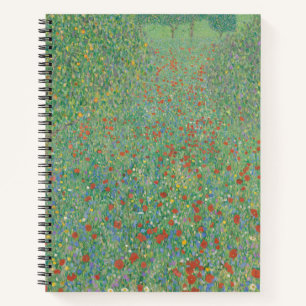 Blühende Mohnblumen - Gustav Klimt Notizblock