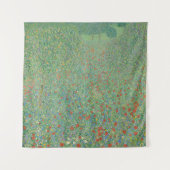 Blühende Mohnblumen - Gustav Klimt Wandteppich (Vorderseite)