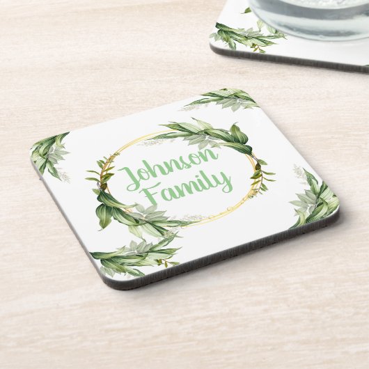 Blühende Olivenbäume Getränkeuntersetzer (Linke Seite)