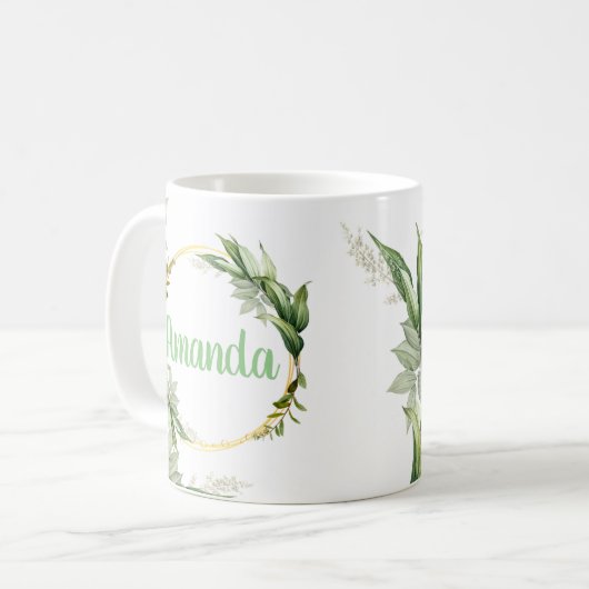 Blühende Olivenbäume Kaffeetasse (Vorderseite Links)