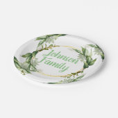 Blühende Olivenbäume Pappteller (Schrägansicht)