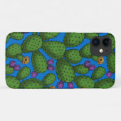 Blühende Opuntia auf blau Case-Mate iPhone Hülle (Rückseite (Horizontal))