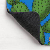 Blühende Opuntia auf blau Mousepad (Ecke)
