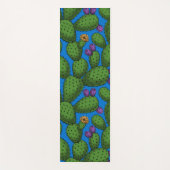 Blühende Opuntia auf blau Yogamatte (Vorderseite)