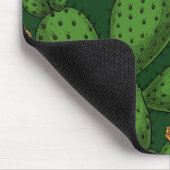 Blühende Opuntia auf dunkelgrün Mousepad (Ecke)