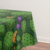 Blühende Opuntia auf dunkelgrün Tischdecke (Beispiel)