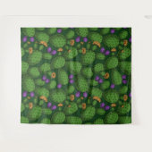 Blühende Opuntia auf dunkelgrün Wandteppich (Vorderseite (Horizontal))