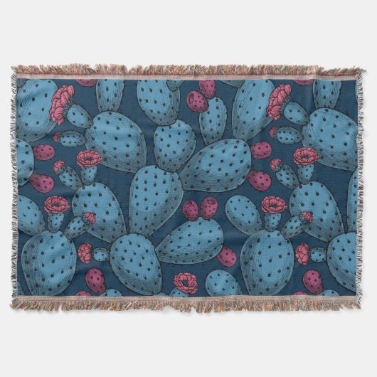 Blühende Opuntia Decke (Vorderseite)