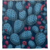 Blühende Opuntia Duschvorhang (Vorderseite)